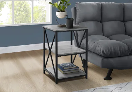 Gray and Black End Table - X Frame