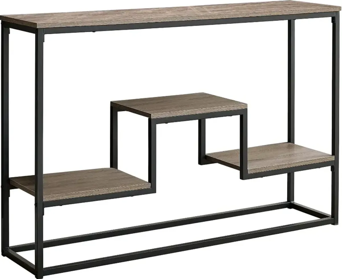 Contemporary Taupe and Black Sofa Table - Luka