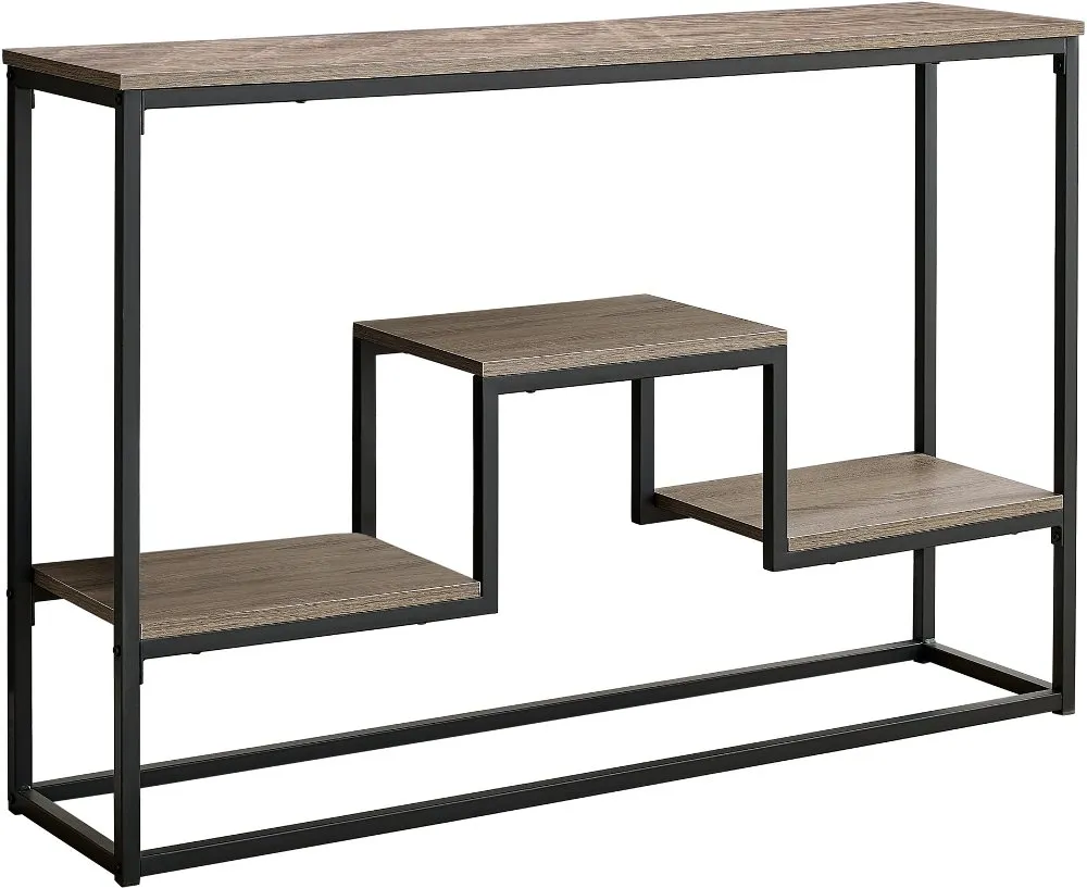 Contemporary Taupe and Black Sofa Table - Luka