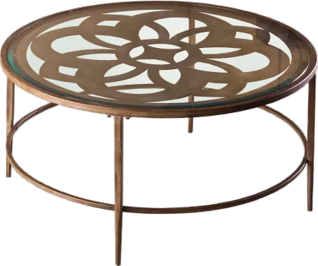 Ornate Glass Coffee Table - Marsala