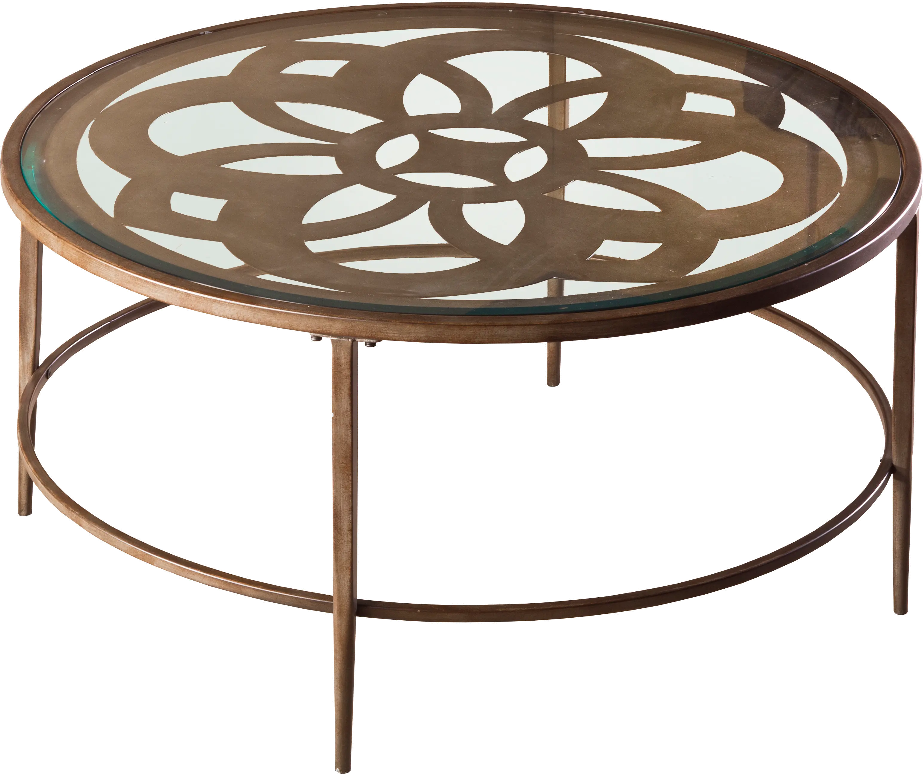 Ornate Glass Coffee Table - Marsala