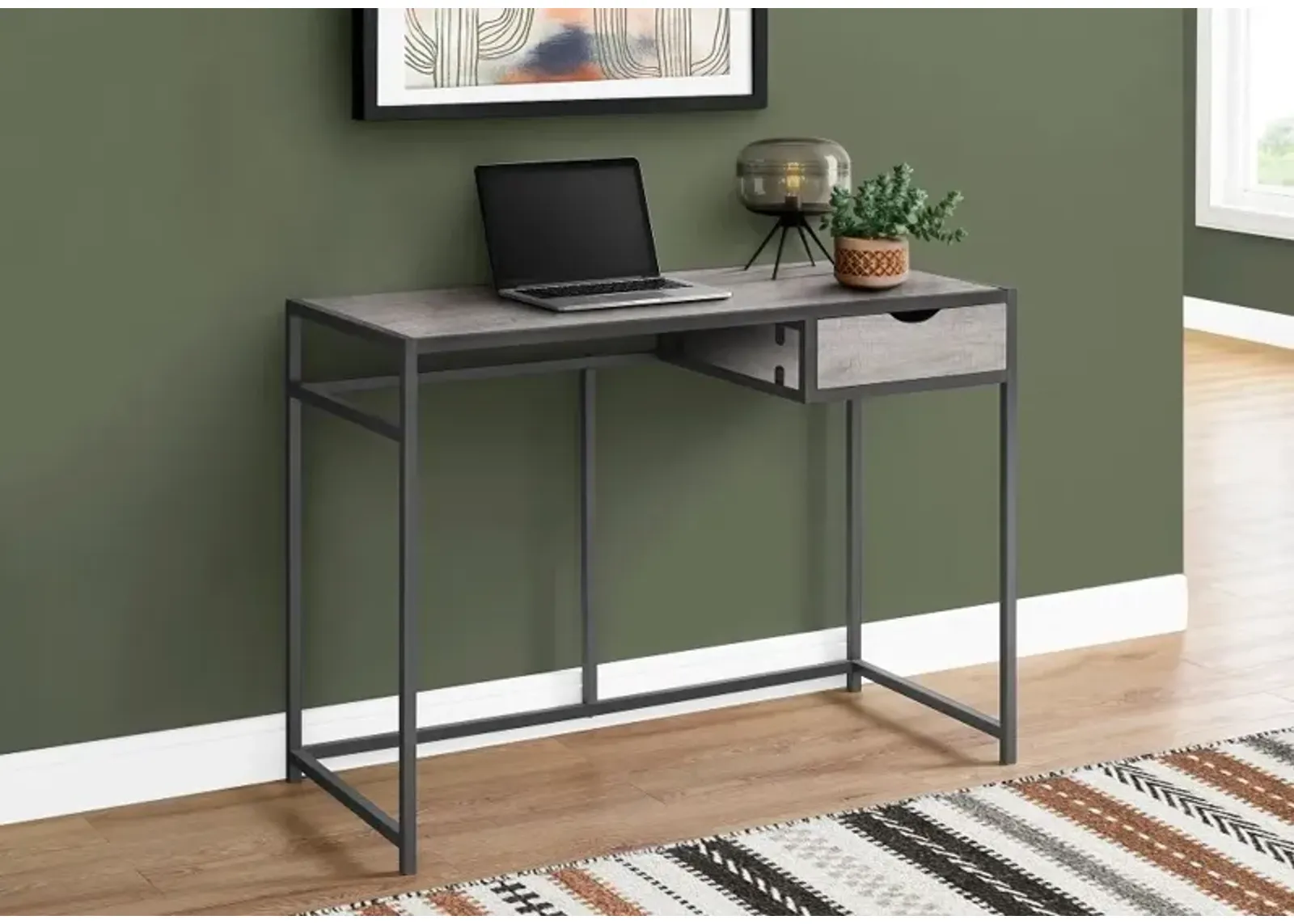 Contemporary Gray Computer Desk