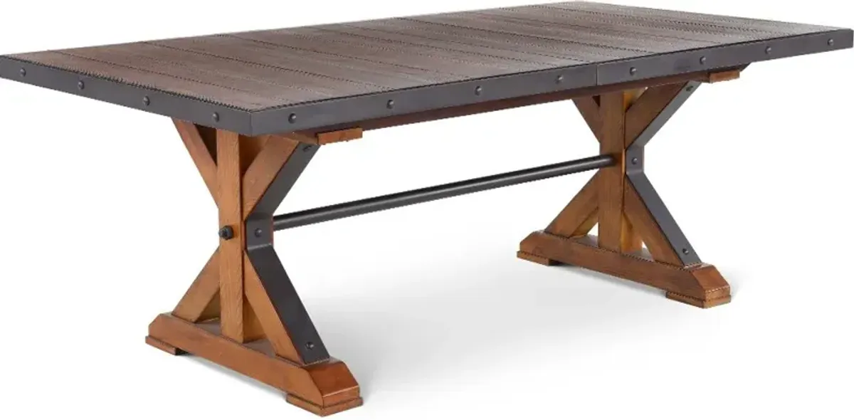 Tana Rustic Brown Trestle Dining Table