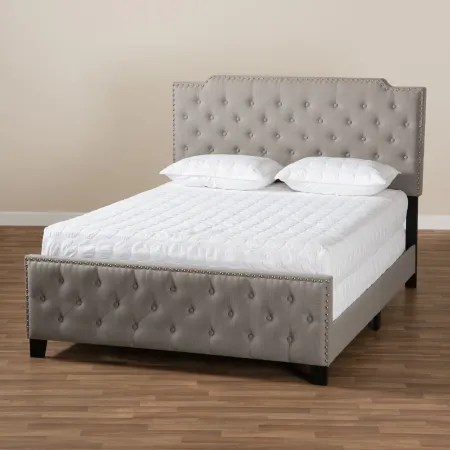 Contemporary Gray Full Upholstered Bed - Katey