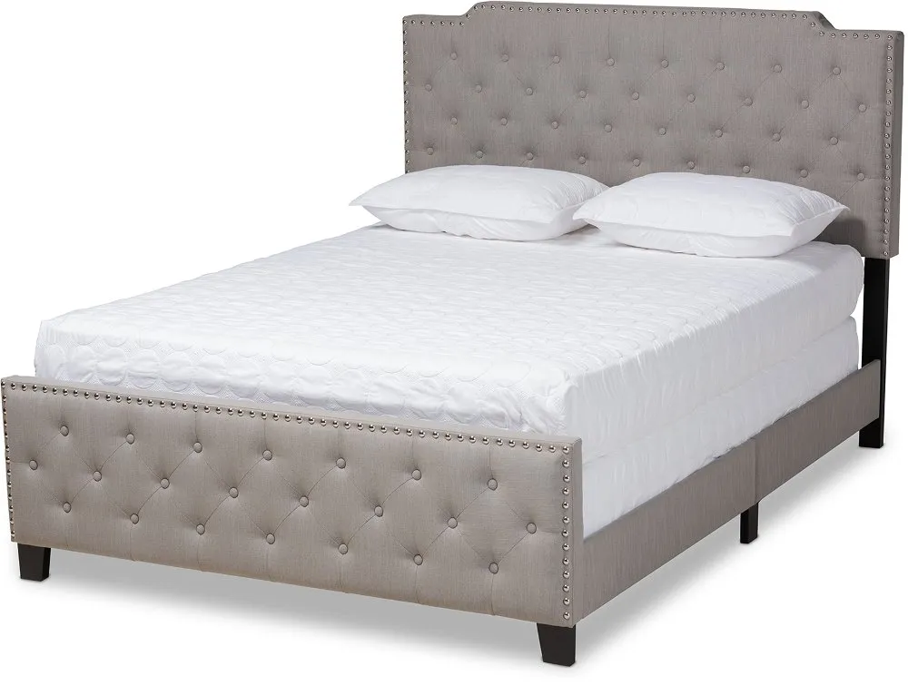 Contemporary Gray Full Upholstered Bed - Katey