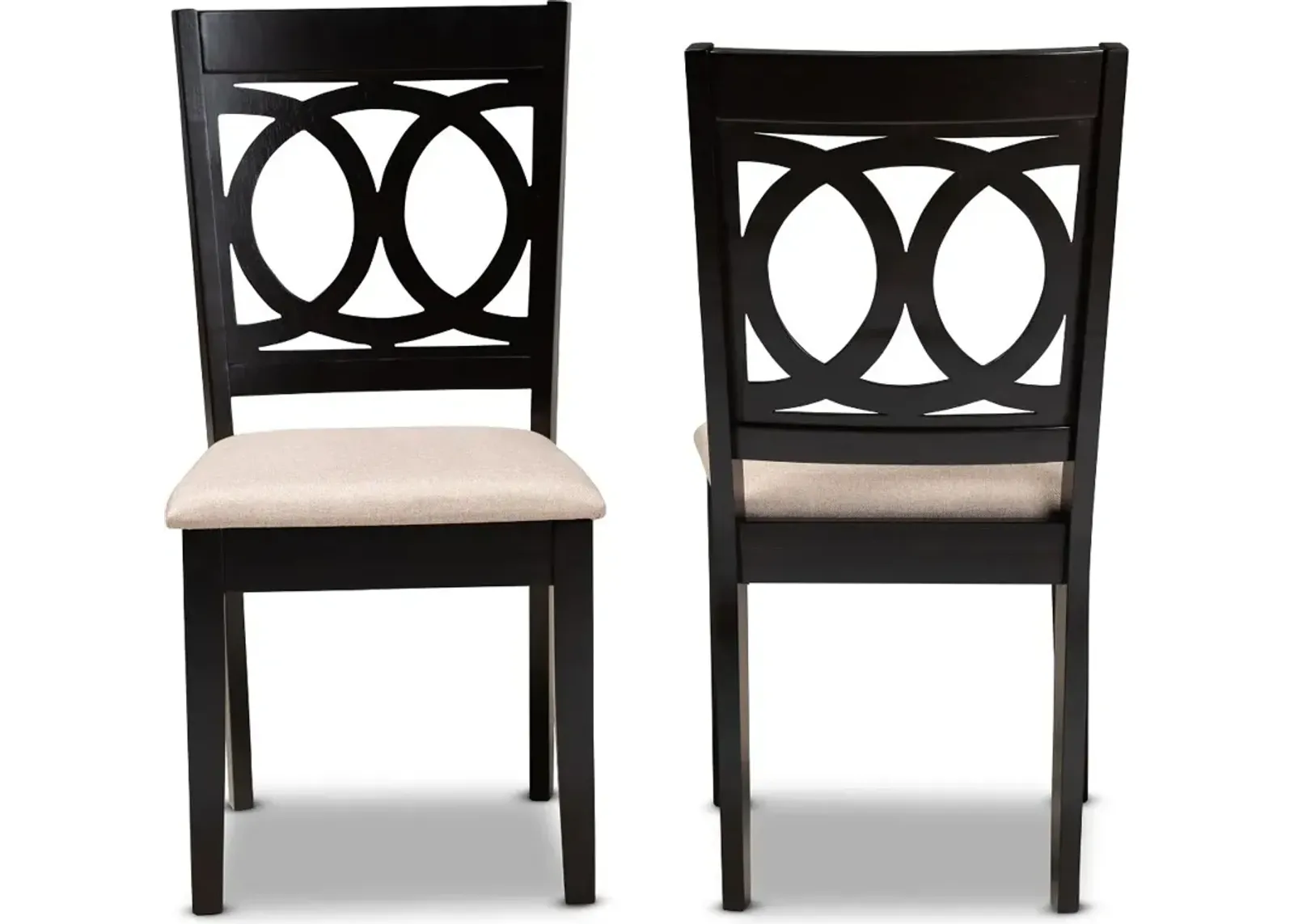 Delano Dark Brown and Sand Upholstered Dining Room Chair (Set of 2)