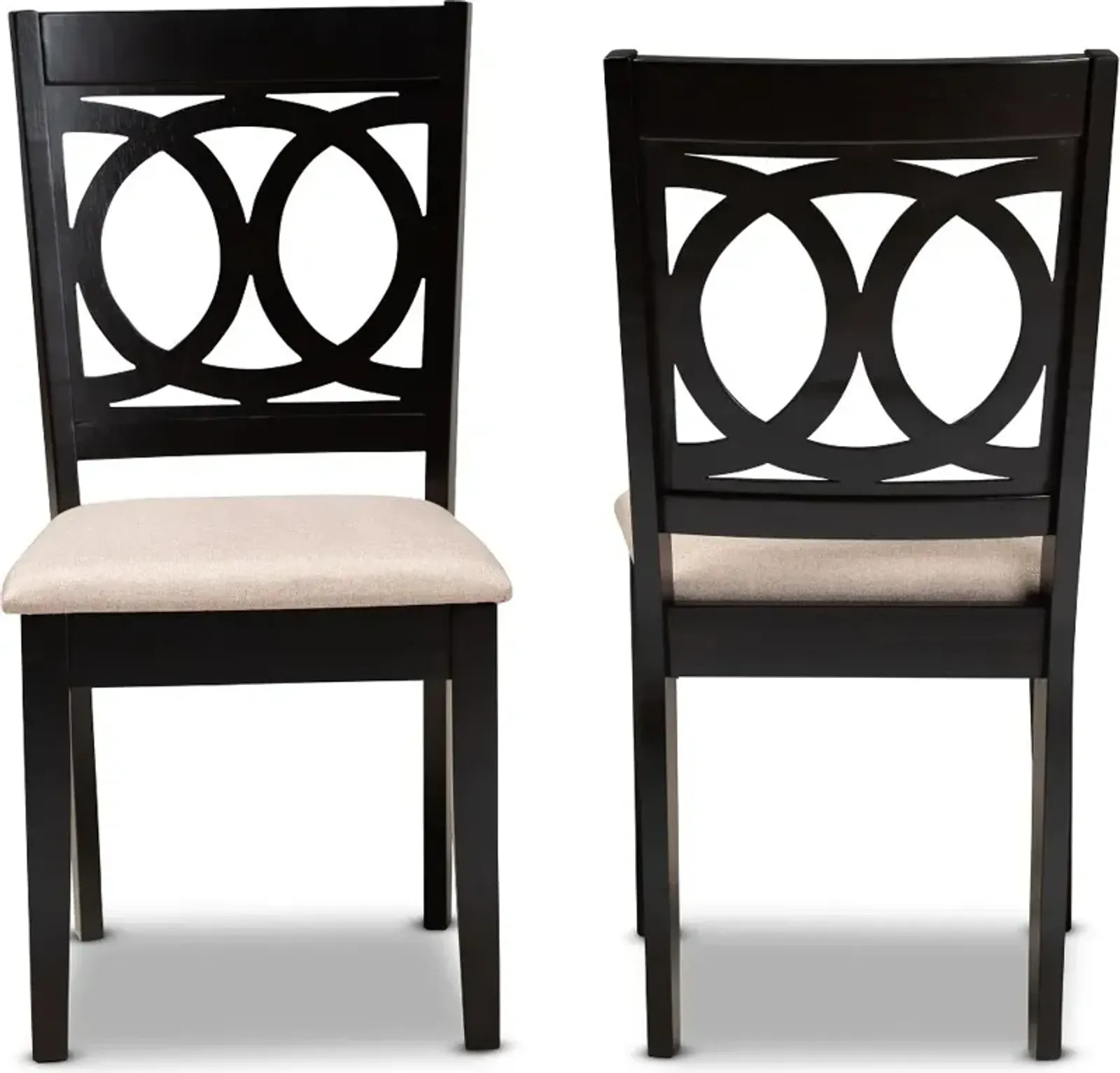 Delano Dark Brown and Sand Upholstered Dining Room Chair (Set of 2)