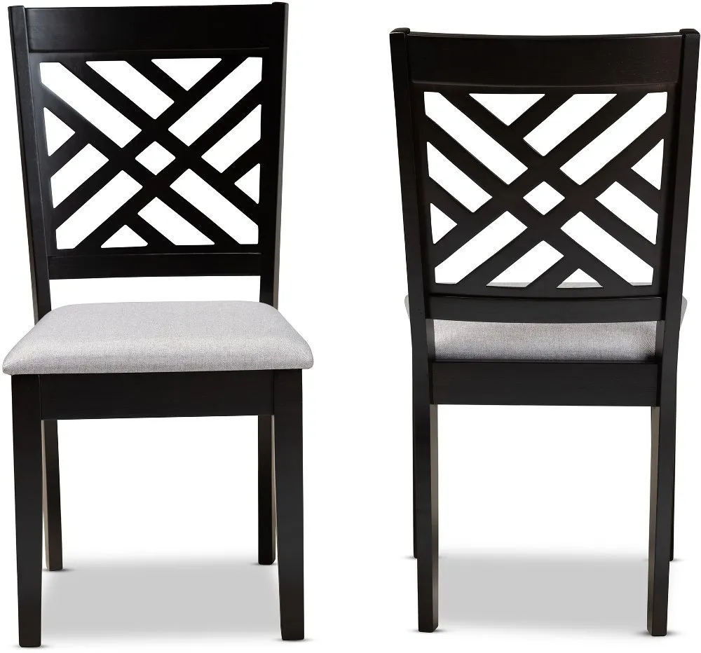 Aubrie Dark Brown Upholstered Dining Room Chair (Set of 2)