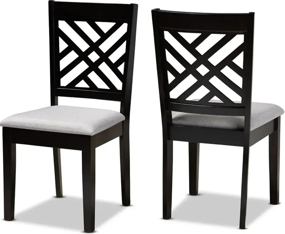 Aubrie Dark Brown Upholstered Dining Room Chair (Set of 2)