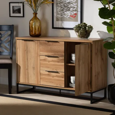 Candi Wood and Metal Dining Room Sideboard