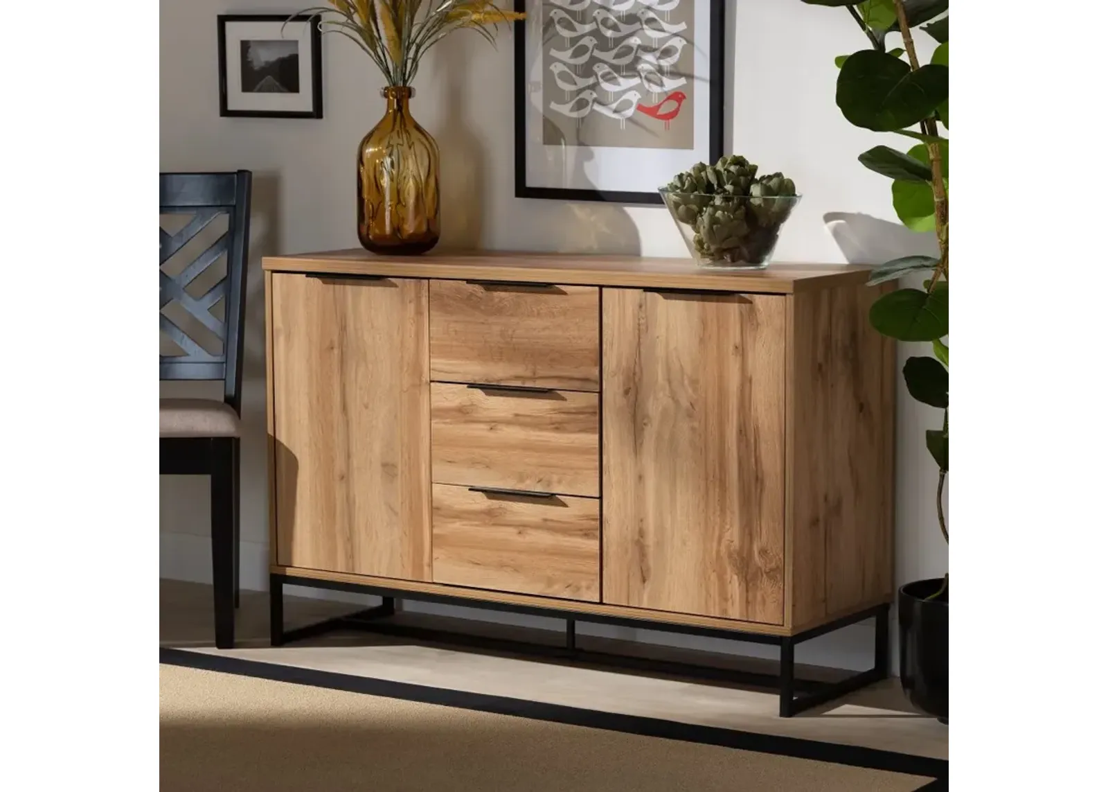 Candi Wood and Metal Dining Room Sideboard