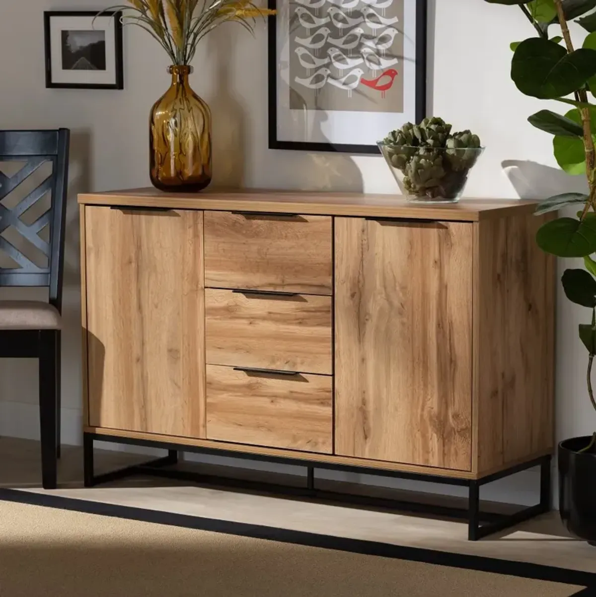 Candi Wood and Metal Dining Room Sideboard