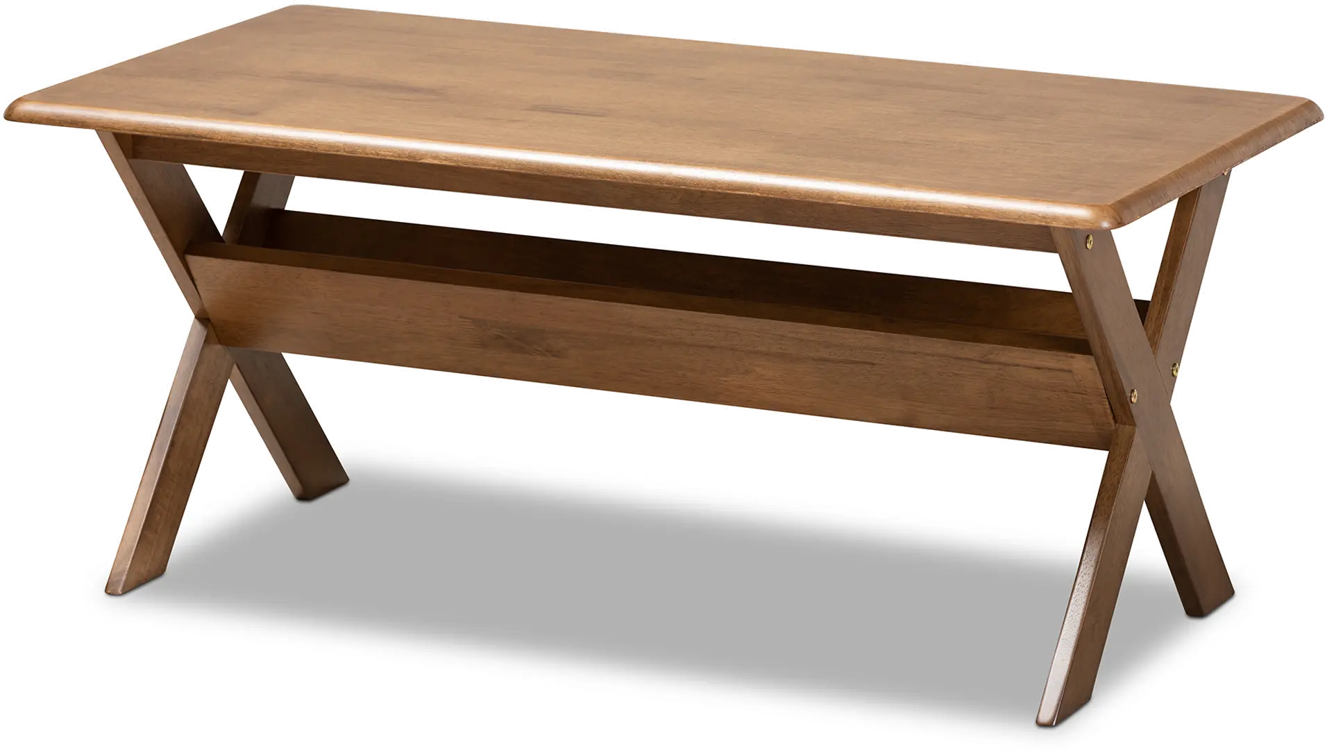 Modern Walnut Rectangular Wood Coffee Table - Jerri