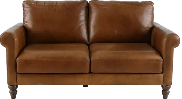 Dallas Brown Leather Loveseat