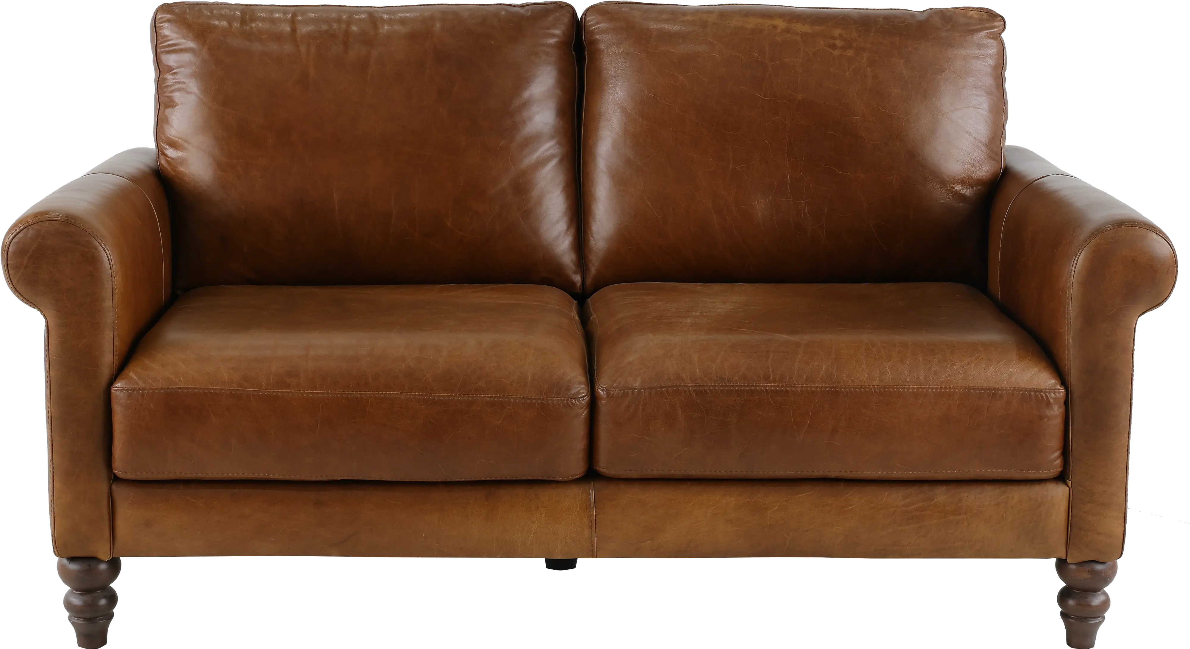 Dallas Brown Leather Loveseat