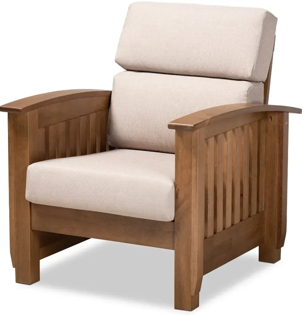 Classic Mission Taupe and Walnut Chair - Laurisa