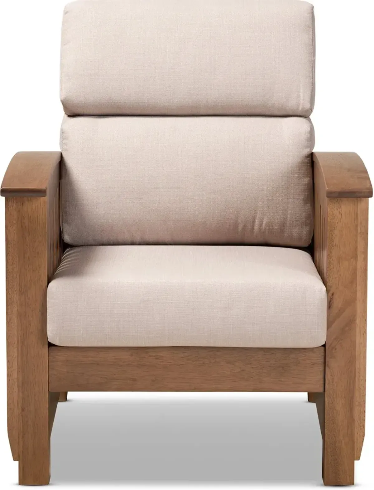 Classic Mission Taupe and Walnut Chair - Laurisa