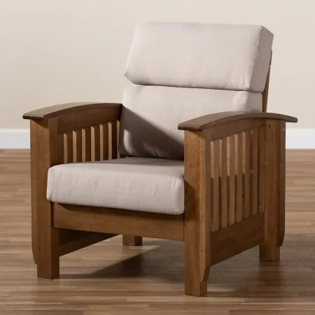 Classic Mission Taupe and Walnut Chair - Laurisa