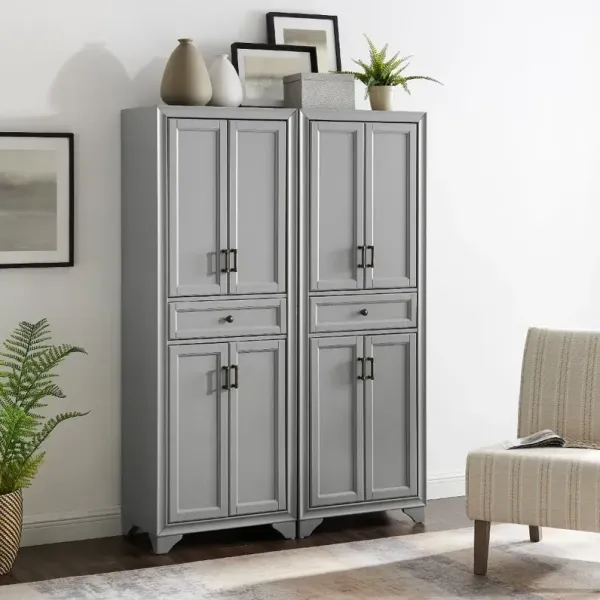 Tara Distressed Gray 2 Piece Pantry Set
