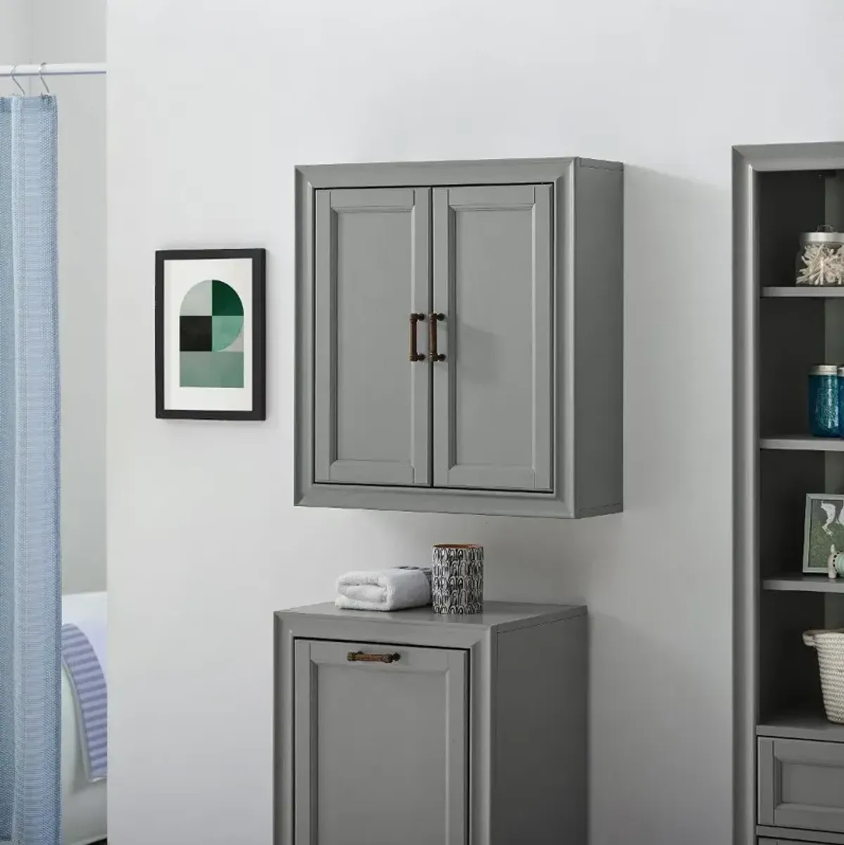 Tara Cottage Gray Wall Cabinet