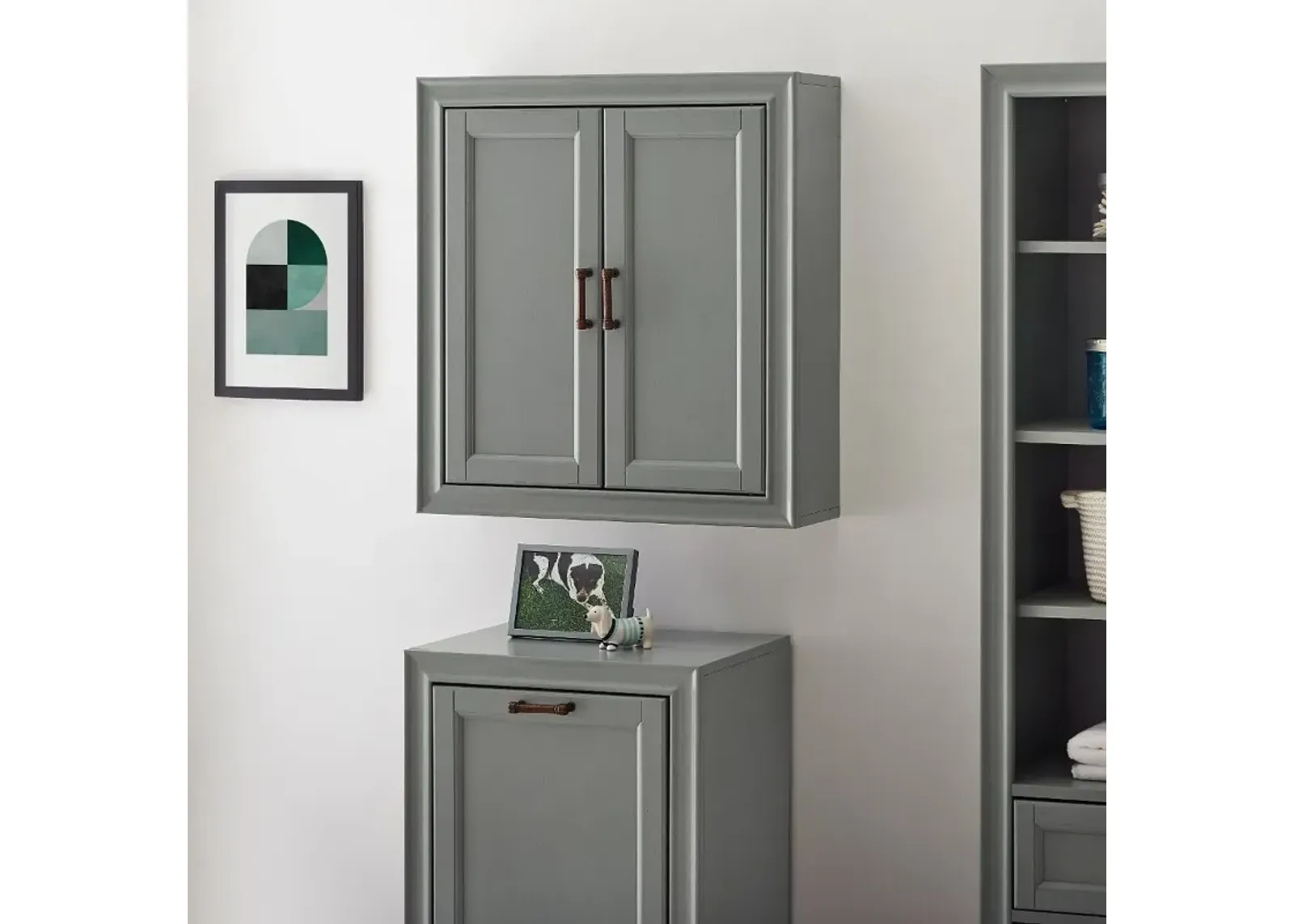 Tara Cottage Gray Wall Cabinet