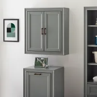 Tara Cottage Gray Wall Cabinet