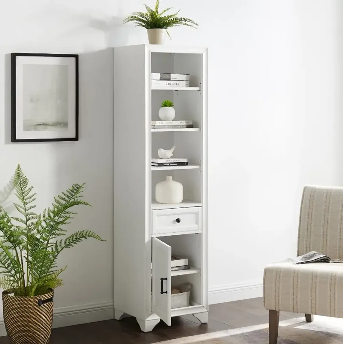 Tara Cottage White Linen Cabinet