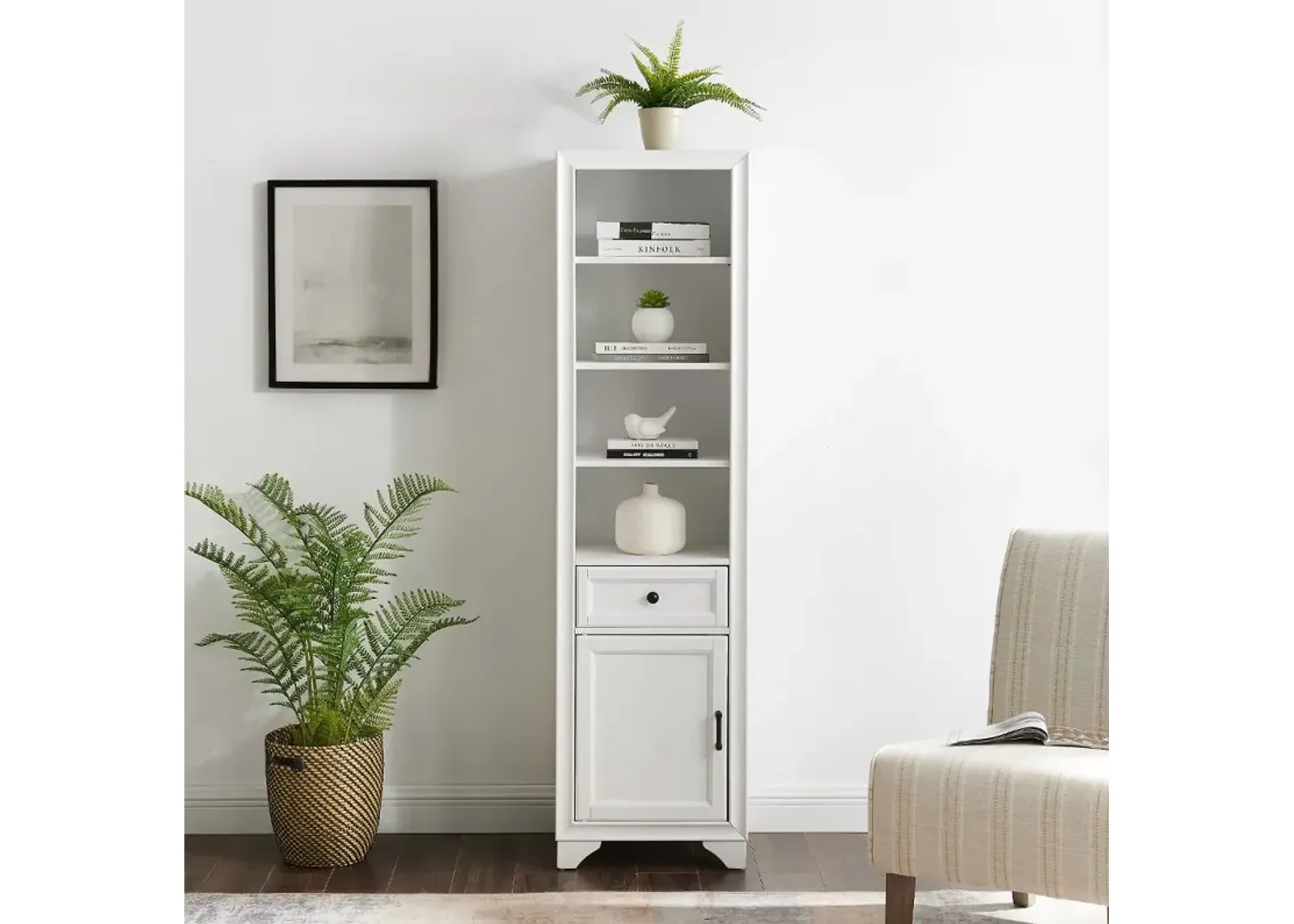 Tara Cottage White Linen Cabinet