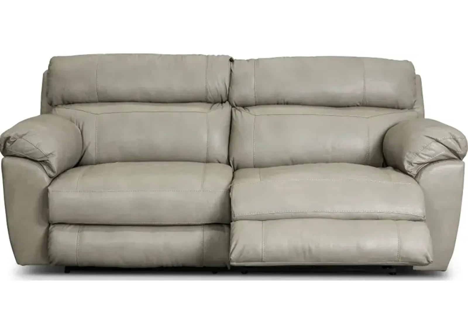 Costa Putty Beige Leather Lay-Flat Power Reclining Sofa