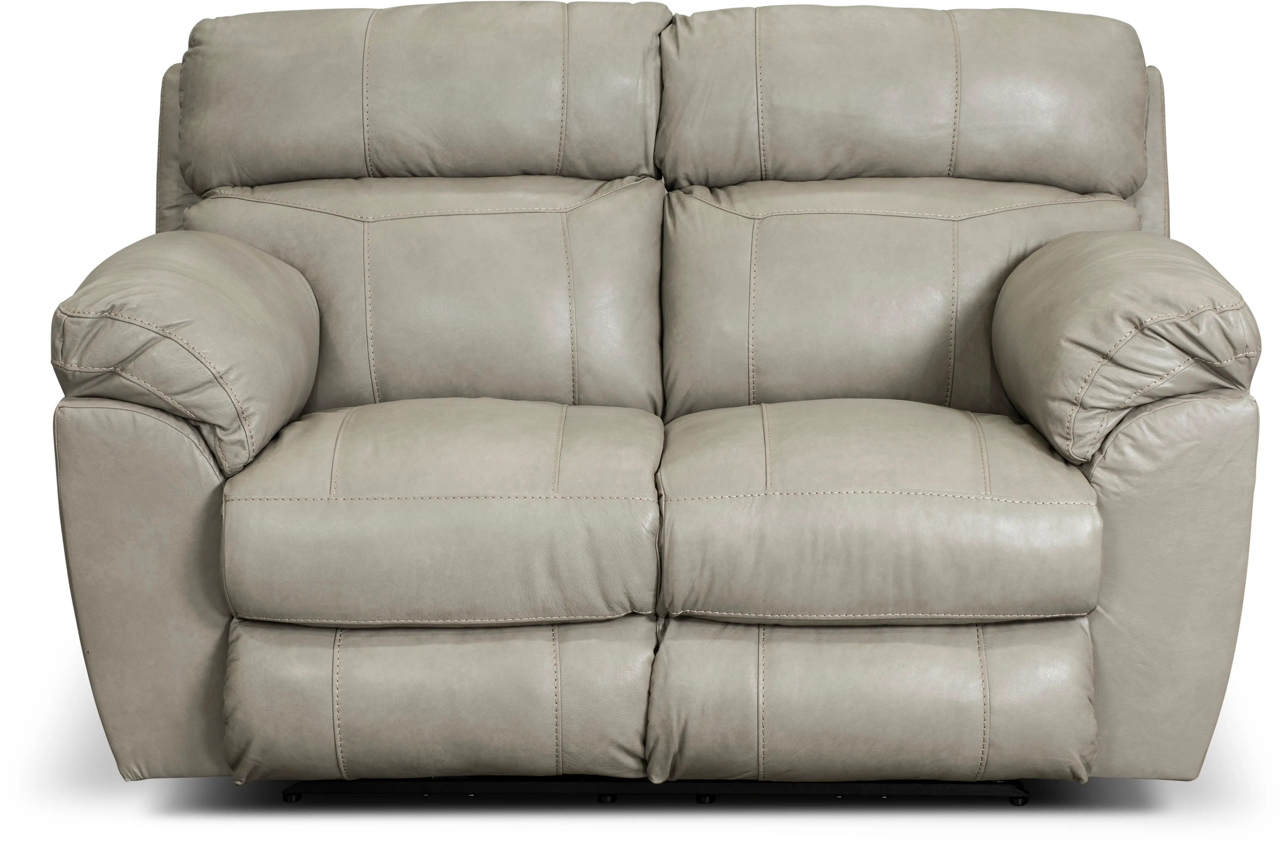 Costa Putty Beige Leather Lay-Flat Power Reclining Loveseat