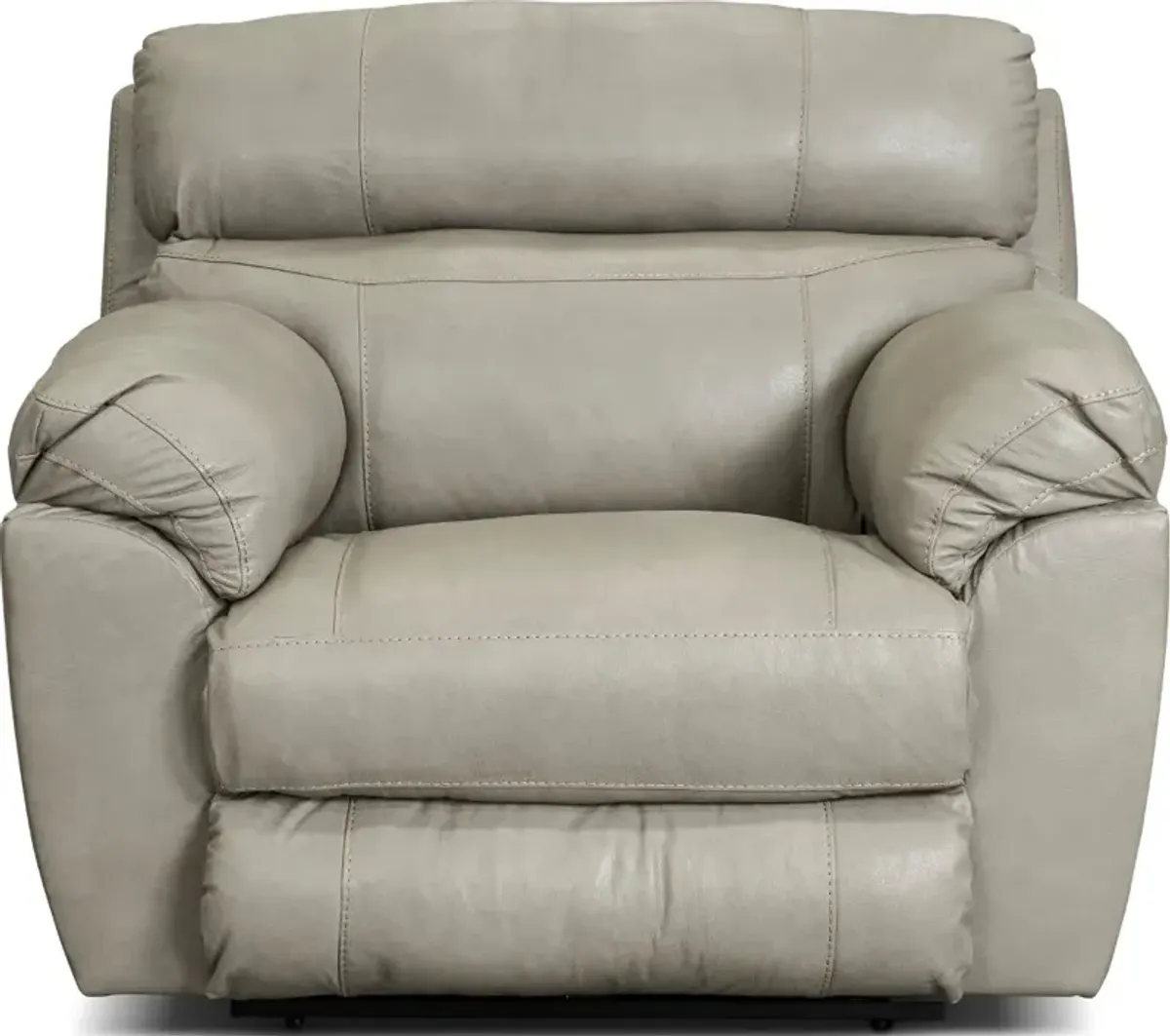 Costa Putty Beige Leather Lay-Flat Power Recliner