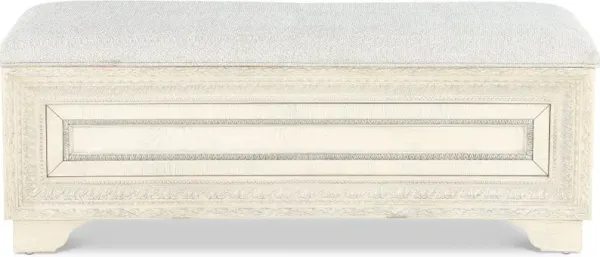 Camila Pearl White Storage Bed Bench