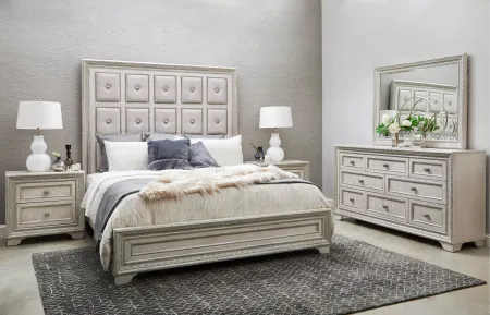 Camila Pearl White King Bed