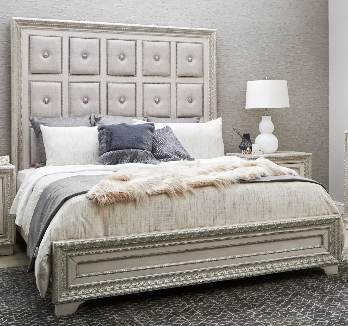 Camila Pearl White California King Bed