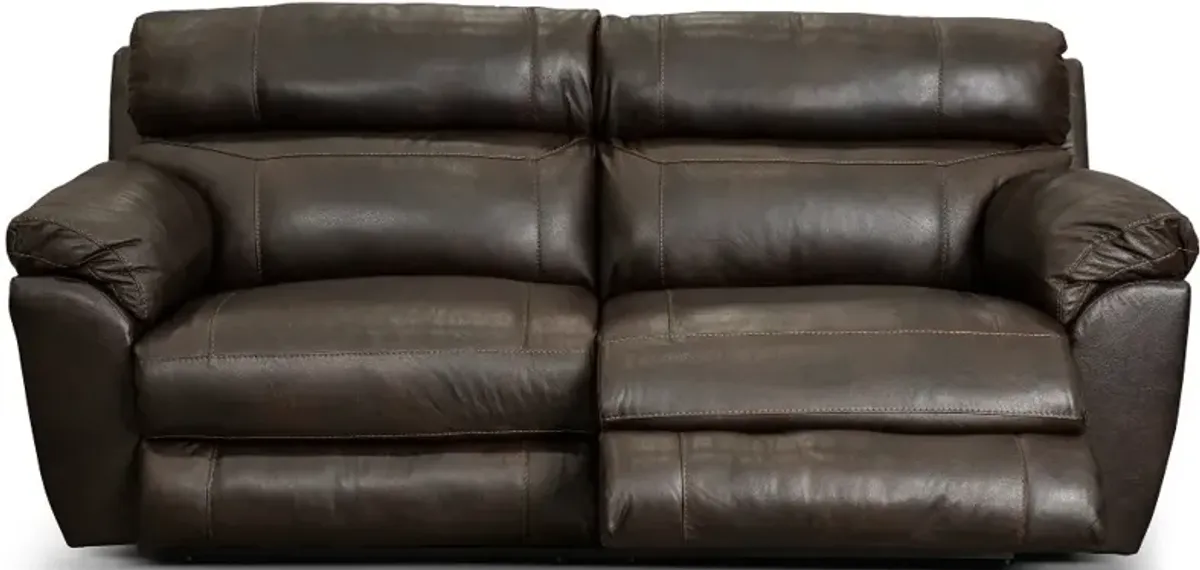 Costa Brown Leather Lay-Flat Power Reclining Sofa