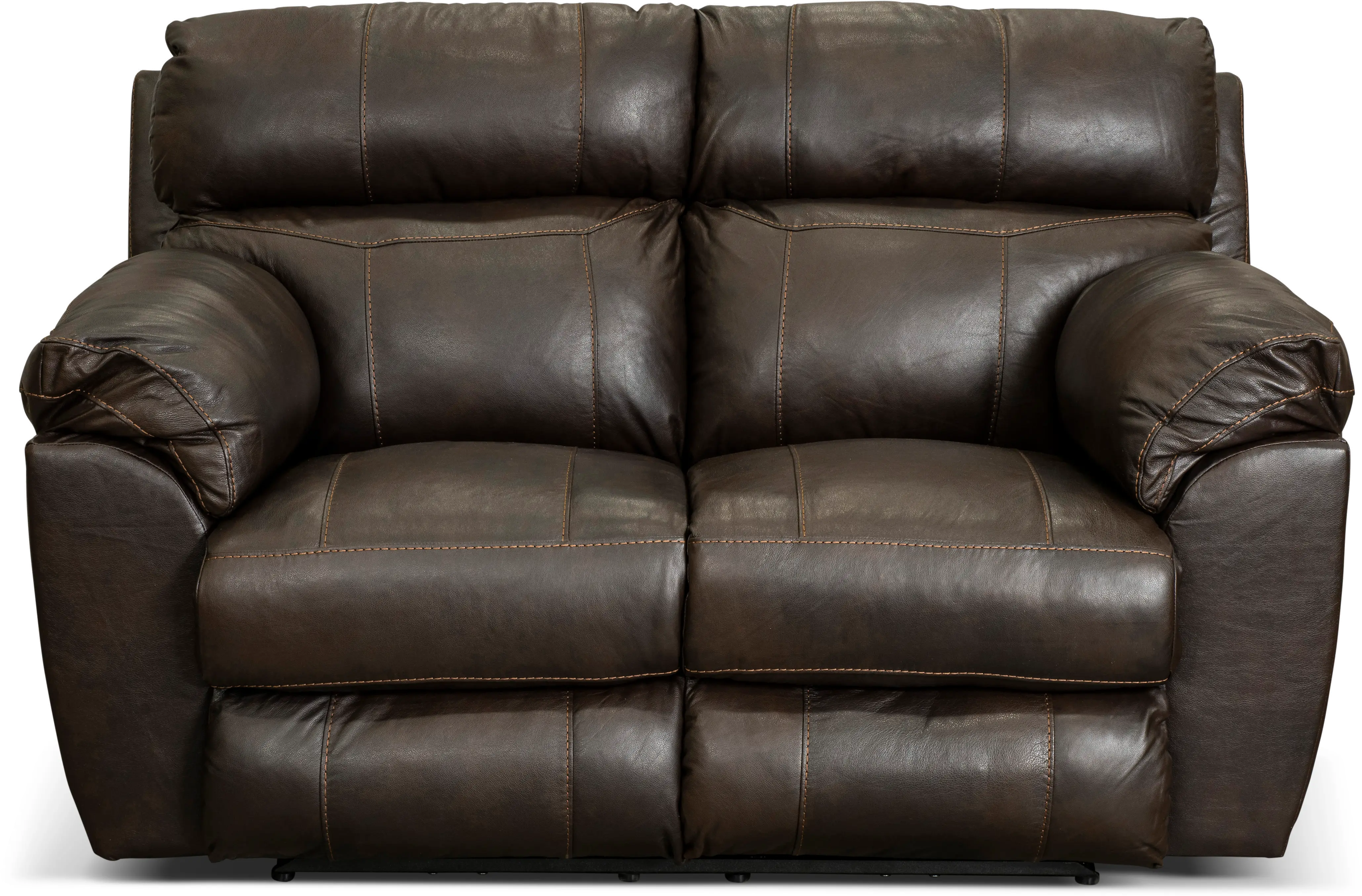 Costa Brown Leather Lay-Flat Power Reclining Loveseat