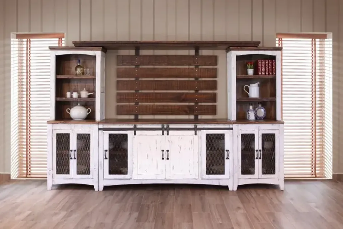 Pueblo Rustic White Bookcase