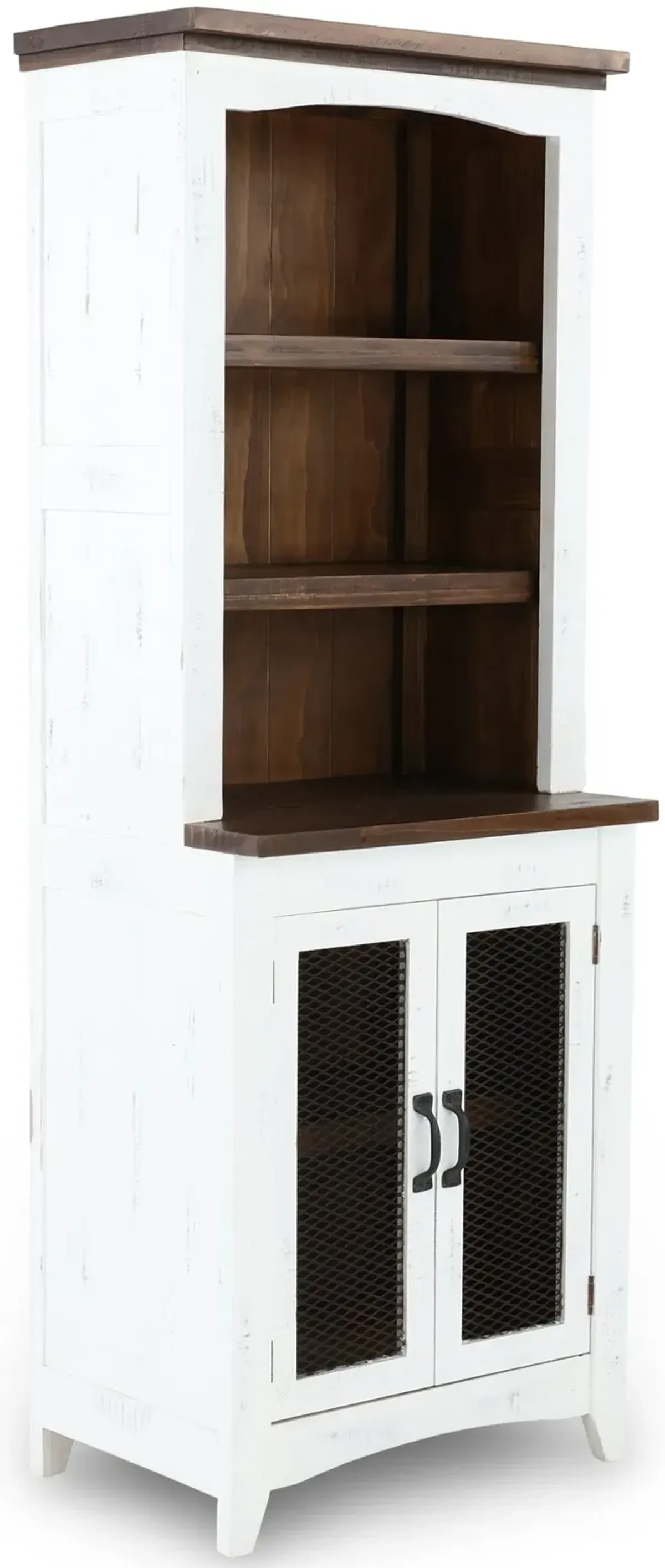 Pueblo Rustic White Bookcase