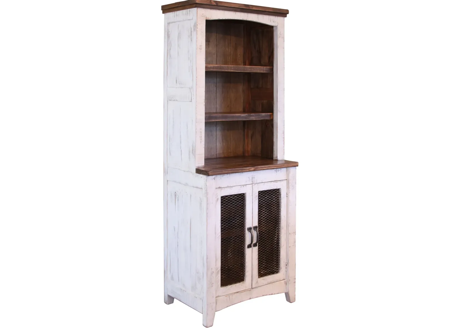 Pueblo Rustic White Bookcase