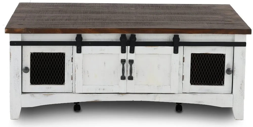 Pueblo Rustic White Coffee Table