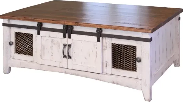 Pueblo Rustic White Coffee Table