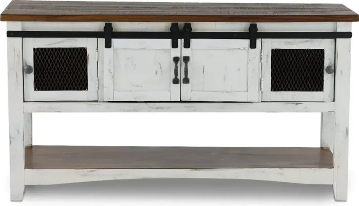 Pueblo Rustic White Console Table