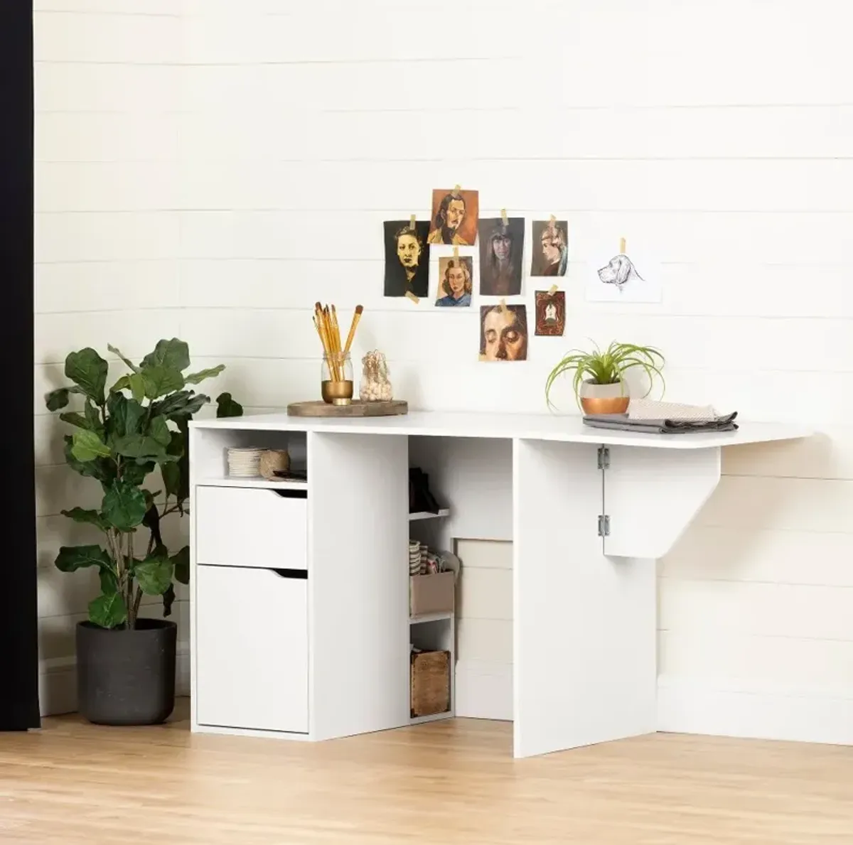 Pure White Expandable Craft Table - Crea