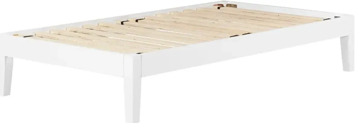 Vito Twin White Platform Bed - South Shore