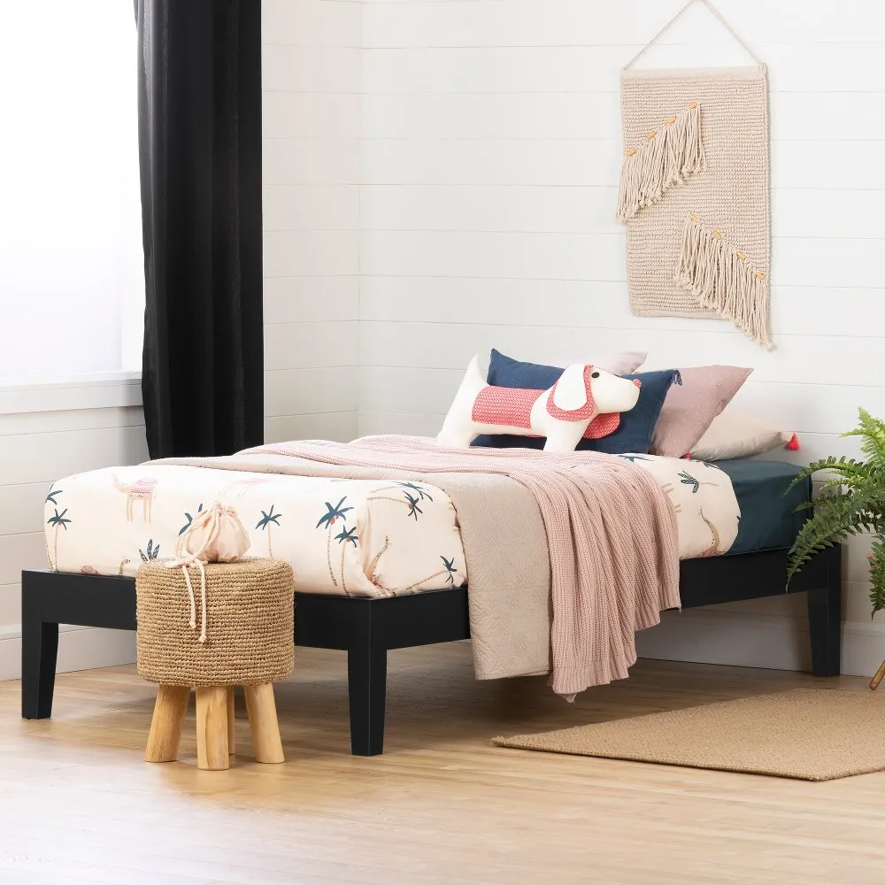 Twin Black Platform Bed- Vito