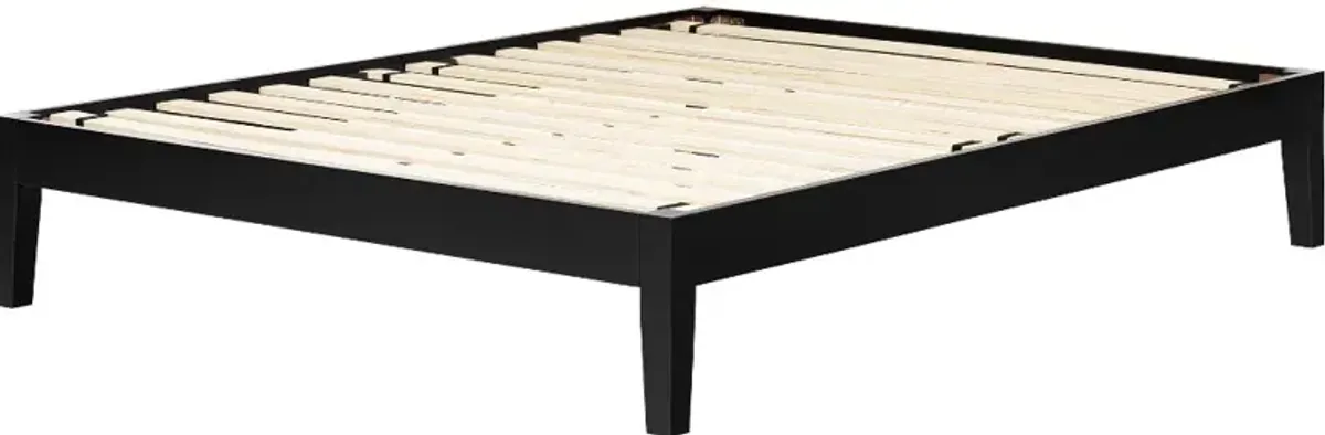 Vito Full Black Platform Bed - South Shore