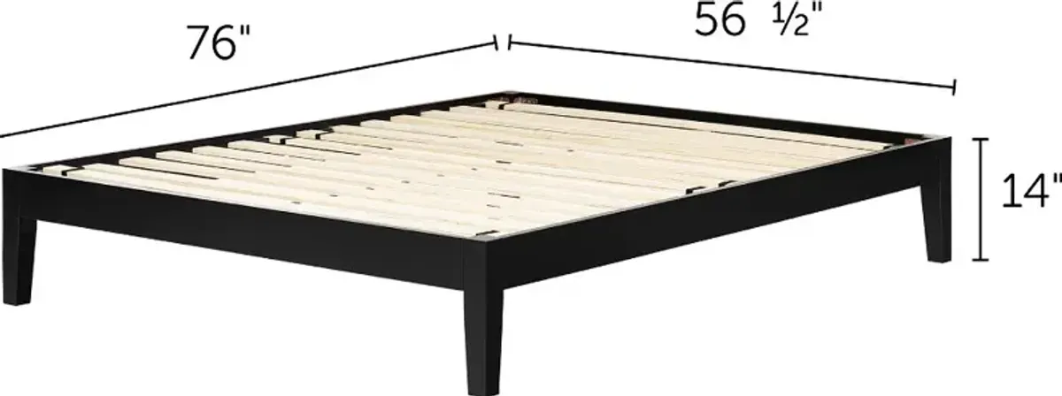 Vito Full Black Platform Bed - South Shore