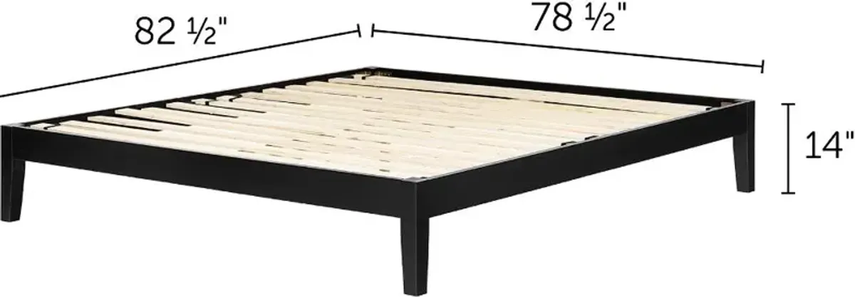 King Black Platform Bed- Vito