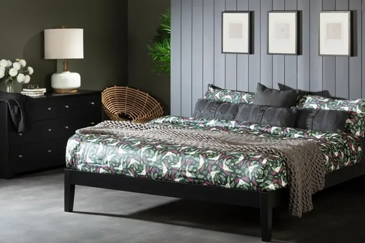 King Black Platform Bed- Vito