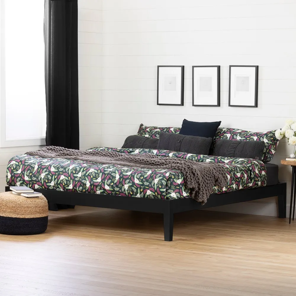 King Black Platform Bed- Vito